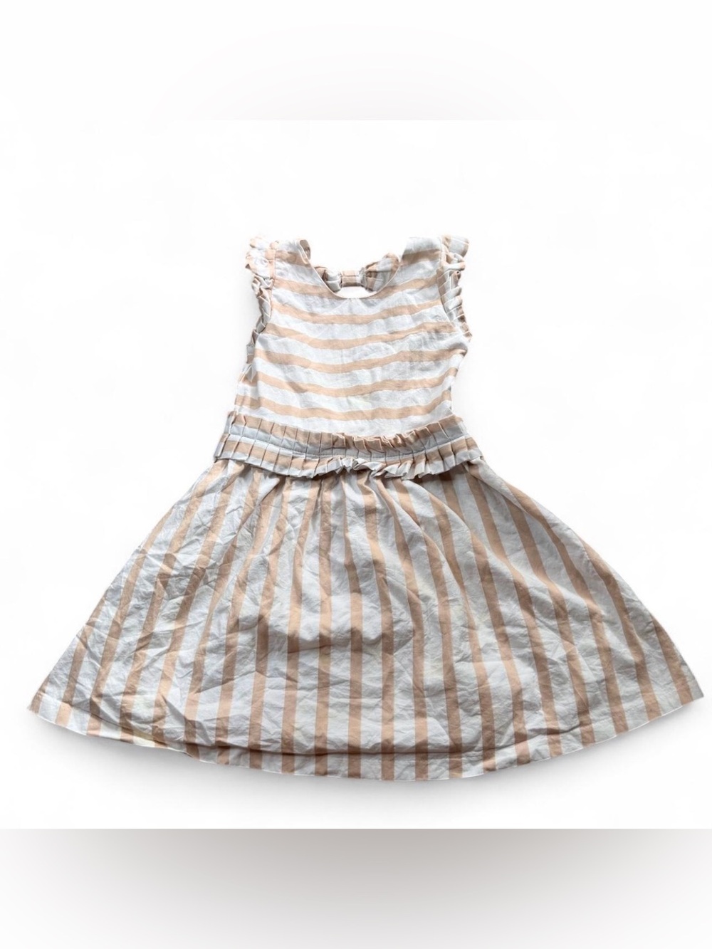 btween Striped Cream & Tan Sundress
